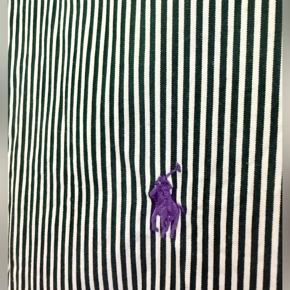 🌾 Ralph Lauren Hunter‎ Green/White Button Down Shirt